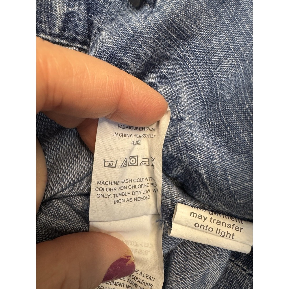 Madewell Blue Chambray Wrap Crop Top - Picture 7 of 8